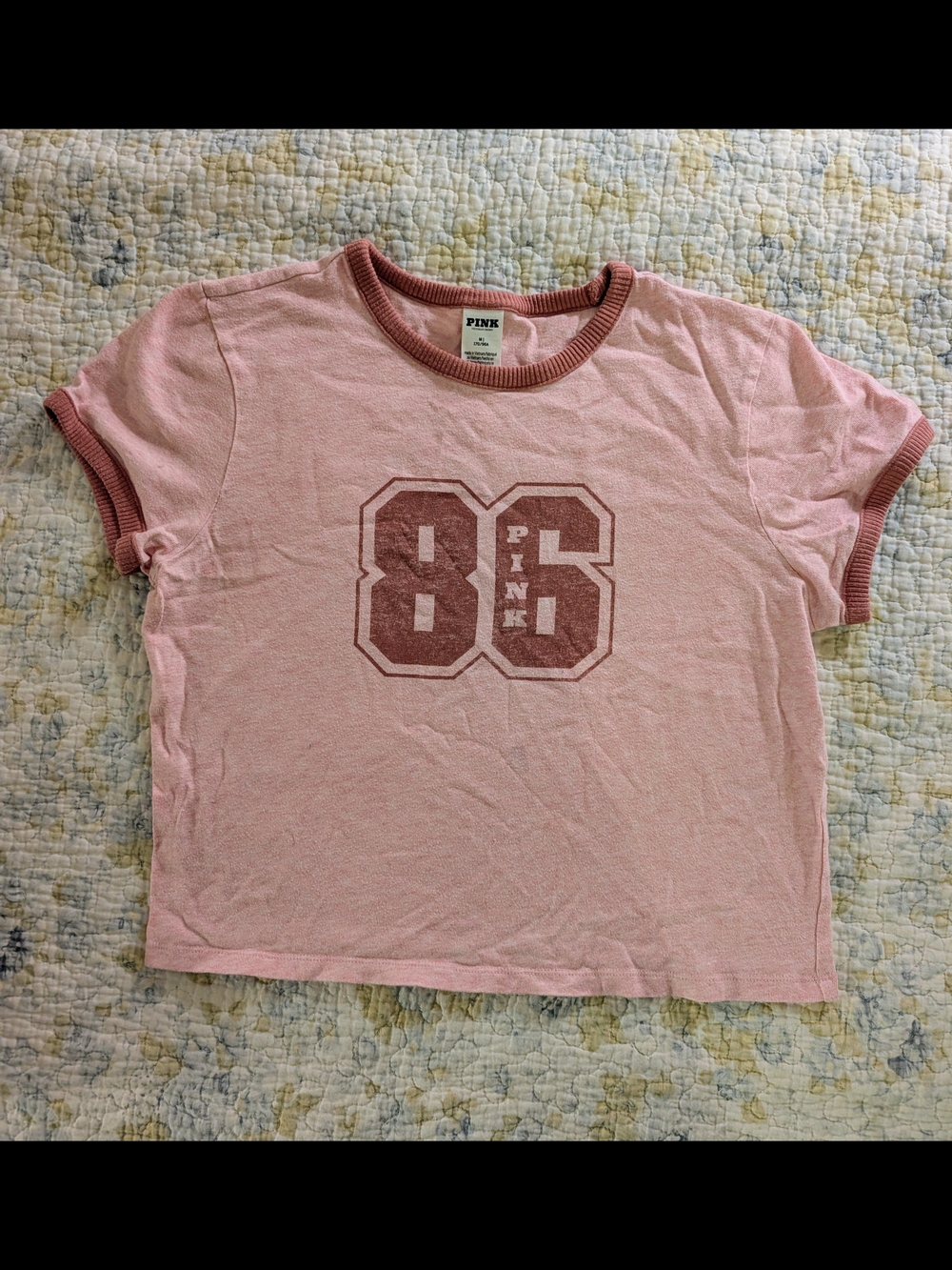 PINK Victoria's Secret Girls' Pink Short Sleeve Logo Tee